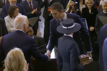 barron trump handshake with biden