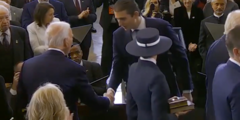 barron trump handshake with biden