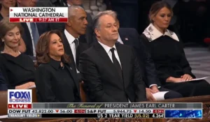 VP Harris Quickly Turns Around When She Sees Who Obama Is Talking to at Funeral