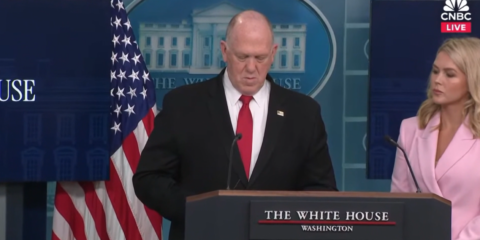 white house official tom homan with karoline leavitt