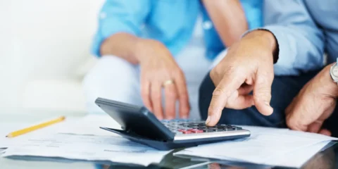 seniors using calculator