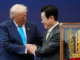 trump shaking hands with myung