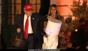 Trump Repeats Viral Halloween Move While Handing Out Candy