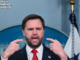 jd vance pointing to face